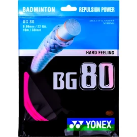 Badminton struna Yonex BG 80 Pink (12 m)