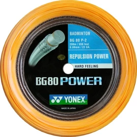 Badminton struna Yonex BG 80 Power Orange (0.68 mm) - 200m