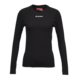 CCM LS Training Tee Black Senior