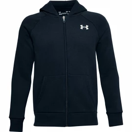 Deški pulover Under Armour RIVAL COTTON FZ HOODIE dark blue