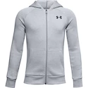 Deški pulover Under Armour  RIVAL COTTON FZ HOODIE grey XL