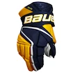 Hokejske rokavice Bauer Vapor Hyperlite Navy/Gold Intermediate 12 palcev