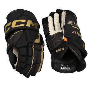 Hokejske rokavice CCM Tacks XF Black/Gold Junior 12 palcev