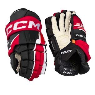 Hokejske rokavice CCM Tacks XF PRO Black/Red/White Junior 11 palcev