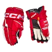 Hokejske rokavice CCM Tacks XF Red/White Junior 10 palcev