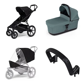 Mestni voziček Thule Urban Glide 4-wheel Black + Bassinet Mid blue SET 4in1