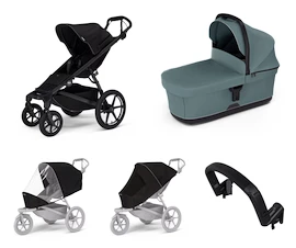 Mestni voziček Thule Urban Glide 4-wheel Black + Bassinet Mid blue SET 5in1