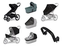 Mestni voziček Thule Urban Glide 4-wheel Black + Bassinet Mid blue SET 7in1