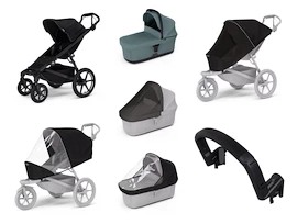 Mestni voziček Thule Urban Glide 4-wheel Black + Bassinet Mid blue SET 7in1