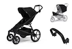 Mestni voziček Thule Urban Glide 4-wheel Black + Varnostni ročaj + Zaščita pred dežjem