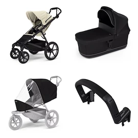 Mestni voziček Thule Urban Glide 4-wheel Soft beige + Bassinet Black SET 4in1