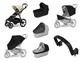 Mestni voziček Thule Urban Glide 4-wheel Soft beige + Bassinet Black SET 7in1