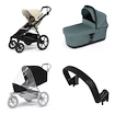 Mestni voziček Thule Urban Glide 4-wheel Soft beige + Bassinet Mid blue SET 4in1