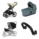 Mestni voziček Thule Urban Glide 4-wheel Soft beige + Bassinet Mid blue SET 4in1