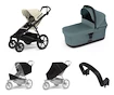 Mestni voziček Thule Urban Glide 4-wheel Soft beige + Bassinet Mid blue SET 5in1