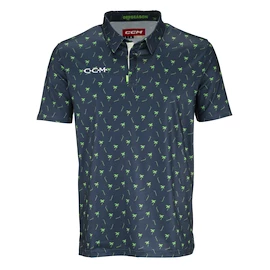 Moška majica CCM Golf Fitted Printed Polo Dark Midnight Senior