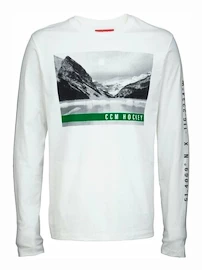 Moška majica CCM Nostalgia POND L/S TEE White Senior