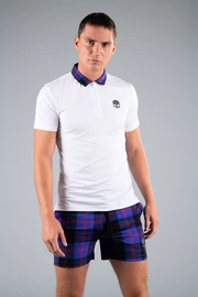 Moška majica Hydrogen  Tartan Zipped Tech Polo White (Purple/Black)