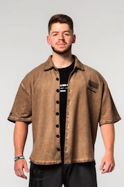 Moška srajca Nebbia Washed-off Oversized Shirt 90s THROWBACK Light Brown