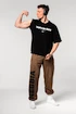 Moška trenirka Nebbia Washed-off Gym Sweatpants Baggy Style GYM BRO Ligth Brown