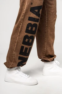 Moška trenirka Nebbia Washed-off Gym Sweatpants Baggy Style GYM BRO Ligth Brown