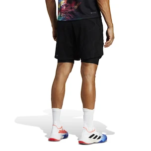 Moške kratke hlače adidas  Melbourne Tennis Two-in-One 7-inch Shorts Black XXL