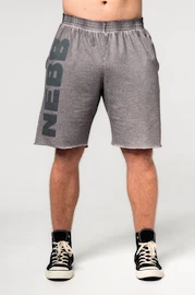 Moške kratke hlače Nebbia Washed-off Gym Sweatshorts NO BS Light Grey