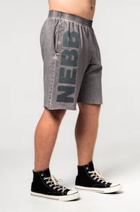 Moške kratke hlače Nebbia  Washed-off Gym Sweatshorts NO BS Light Grey M