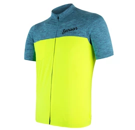 Moški kolesarski dres Sensor Cyklo Motion Blue/Neon Yellow