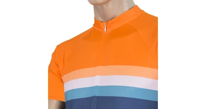 Moški kolesarski dres Sensor  Cyklo Summer Stripe Blue/Orange