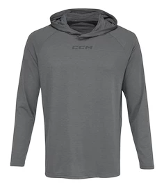 Moški pulover CCM LS Premium Training Hoodie Dark Grey Heathered