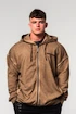 Moški pulover Nebbia  Washed-off Zip Up Hoodie GYM BRO Light Brown