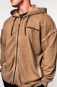 Moški pulover Nebbia  Washed-off Zip Up Hoodie GYM BRO Light Brown