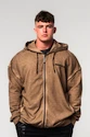 Moški pulover Nebbia  Washed-off Zip Up Hoodie GYM BRO Light Brown