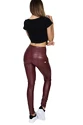 Pajkice Hugz Jeans Wine Faux Leather Biker High Waist