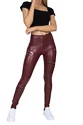 Pajkice Hugz Jeans Wine Faux Leather Biker High Waist