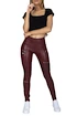 Pajkice Hugz Jeans Wine Faux Leather Biker High Waist  S