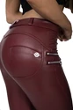 Pajkice Hugz Jeans Wine Faux Leather Biker Mid Waist