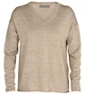 Pulover Icebreaker  Flaxen LS V Sweater Beige