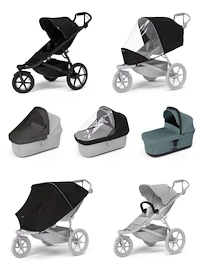 Športni voziček Thule Urban Glide 3 Black + Bassinet Mid blue SET 7in1