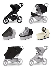 Športni voziček Thule Urban Glide 3 Black + Bassinet Soft beige SET 7in1