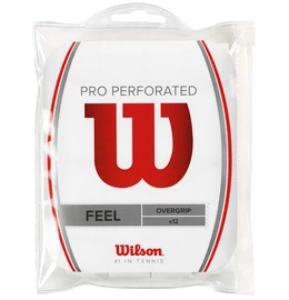 Trak za lopar Wilson Pro Overgrip Perforated White (12 Pack)