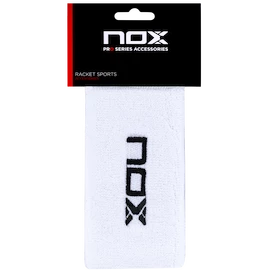 Trakovi za vpijanje znoja NOX 2 White/Black Logo Long Wristbands