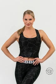 Ženska brezrokavna majica Nebbia NATURE-INSPIRED Sporty crop top “Racer back” black