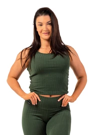 Ženska brezrokavna majica Nebbia Organic Cotton Ribbed Tank Top 414 dark green