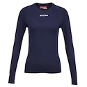 Ženska kompresijska majica CCM  LS Training Tee Navy Senior