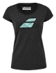 Ženska majica Babolat  Exercise Flag Tee Women Black Heather  L