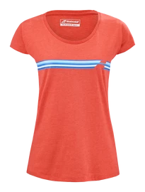 Ženska majica Babolat Exercise Stripes Tee Poppy Red