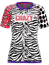 Ženska majica Crazy Idea Mountain Flash Black/Zebra