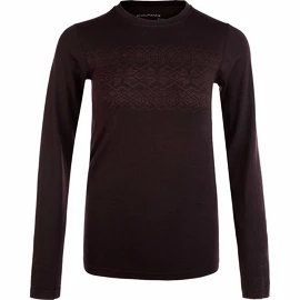 Ženska majica Endurance Yalia Seamless Wool Print LS Baselayer Dark Purple